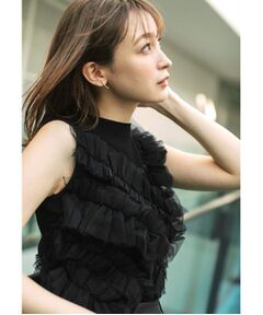 index / インデックス ニット・セーター | ランダムチュールフリルノースリブニット【洗濯機洗い可】