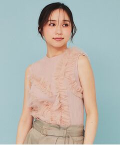 index / インデックス ニット・セーター | ランダムチュールフリルノースリブニット【洗濯機洗い可】