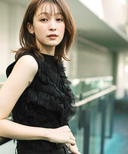 index / インデックス ニット・セーター | ランダムチュールフリルノースリブニット【洗濯機洗い可】 | 詳細1