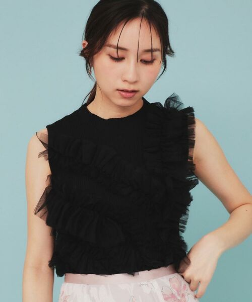 index / インデックス ニット・セーター | ランダムチュールフリルノースリブニット【洗濯機洗い可】 | 詳細7