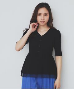 index / インデックス ニット・セーター | シアーレイヤードペプラムニット【洗濯機洗い可】