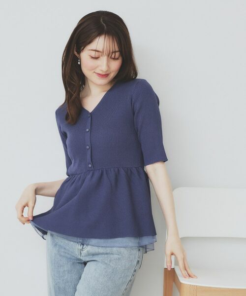 index / インデックス ニット・セーター | シアーレイヤードペプラムニット【洗濯機洗い可】 | 詳細5