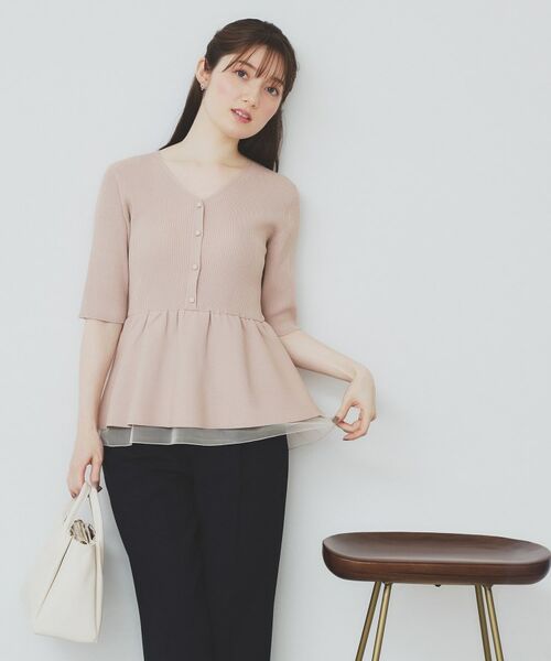 index / インデックス ニット・セーター | シアーレイヤードペプラムニット【洗濯機洗い可】 | 詳細9