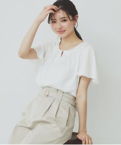 index / インデックス カットソー | ビジュースリットフリルスリーブトップス【洗濯機洗い可】