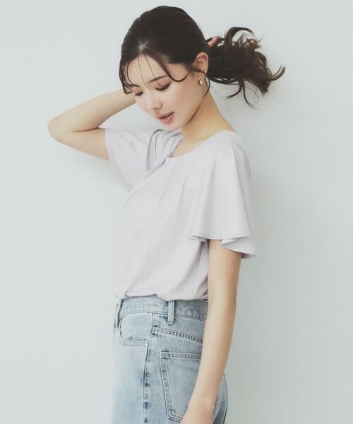 index / インデックス カットソー | ビジュースリットフリルスリーブトップス【洗濯機洗い可】 | 詳細13