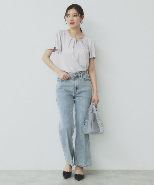 index / インデックス カットソー | ビジュースリットフリルスリーブトップス【洗濯機洗い可】 | 詳細14