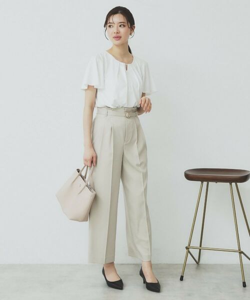 index / インデックス カットソー | ビジュースリットフリルスリーブトップス【洗濯機洗い可】 | 詳細2