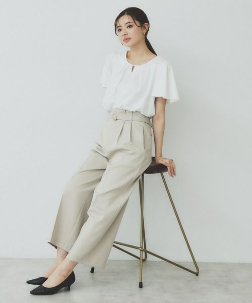 index / インデックス カットソー | ビジュースリットフリルスリーブトップス【洗濯機洗い可】 | 詳細3