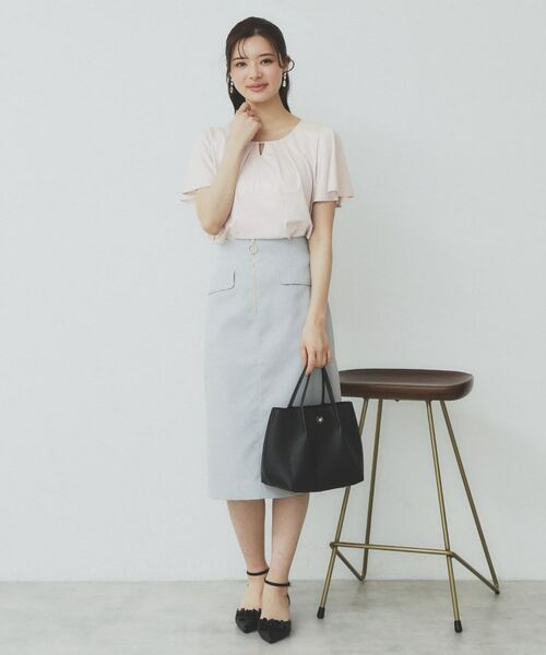 index / インデックス カットソー | ビジュースリットフリルスリーブトップス【洗濯機洗い可】 | 詳細7