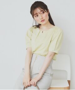index / インデックス カットソー | フロントパール調タックパフトップス【UV/接触冷感/洗濯機洗い可】