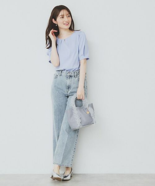 index / インデックス カットソー | フロントパール調タックパフトップス【UV/接触冷感/洗濯機洗い可】 | 詳細14