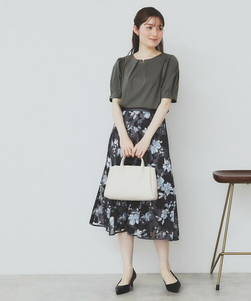 index / インデックス カットソー | フロントパール調タックパフトップス【UV/接触冷感/洗濯機洗い可】 | 詳細2