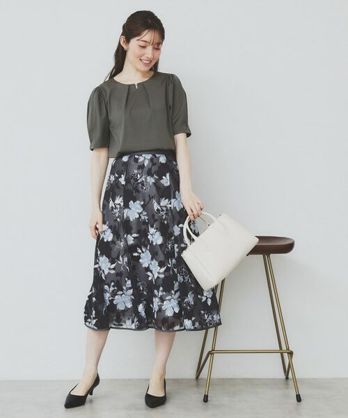 index / インデックス カットソー | フロントパール調タックパフトップス【UV/接触冷感/洗濯機洗い可】 | 詳細3