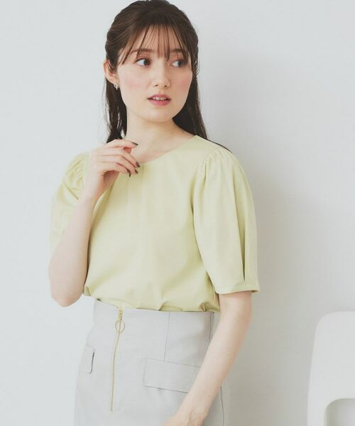 index / インデックス カットソー | フロントパール調タックパフトップス【UV/接触冷感/洗濯機洗い可】 | 詳細5