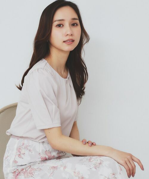 index / インデックス カットソー | フロントパール調タックパフトップス【UV/接触冷感/洗濯機洗い可】 | 詳細9