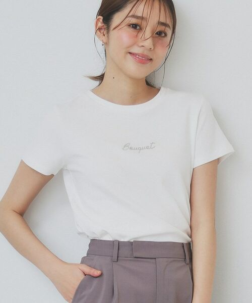 index/インデックス ワンポイントロゴ刺繍Tシャツ【洗濯機洗い可/UVケア/接触冷感】 オフホワイト(003) 38(M) index/インデックス ワンポイントロゴ刺繍Tシャツ【洗濯機洗い可/UVケア/接触冷感】 オフホワイト(003) 38(M)