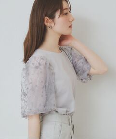 index / インデックス カットソー | シアーバルーンスリーブトップス【洗濯機洗い可/接触冷感】
