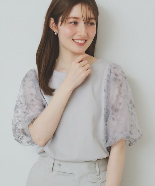 index / インデックス カットソー | シアーバルーンスリーブトップス【洗濯機洗い可/接触冷感】 | 詳細5