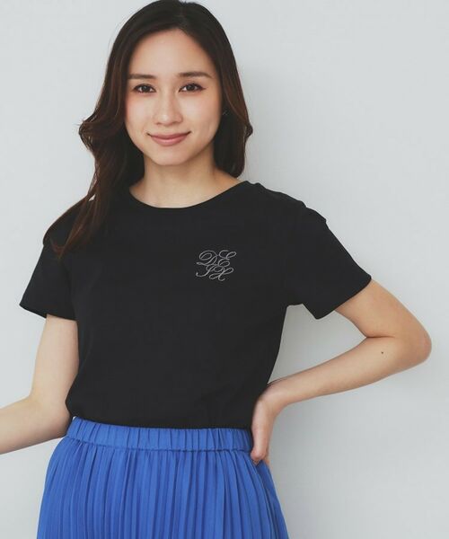index / インデックス Tシャツ | エンブレム刺繍Tシャツ【UV/接触冷感/洗濯機洗い可】(ブラック(019))