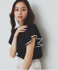 index / インデックス カットソー | バイカラーフレアスリーブトップス【洗濯機洗い可】