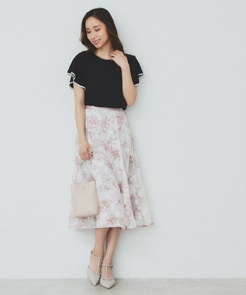 index / インデックス カットソー | バイカラーフレアスリーブトップス【洗濯機洗い可】 | 詳細10