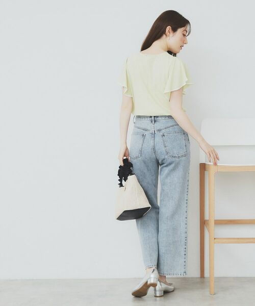 index / インデックス カットソー | バイカラーフレアスリーブトップス【洗濯機洗い可】 | 詳細2
