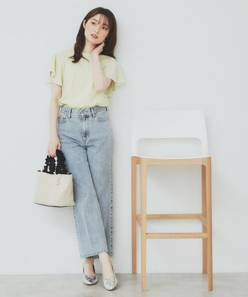 index / インデックス カットソー | バイカラーフレアスリーブトップス【洗濯機洗い可】 | 詳細3