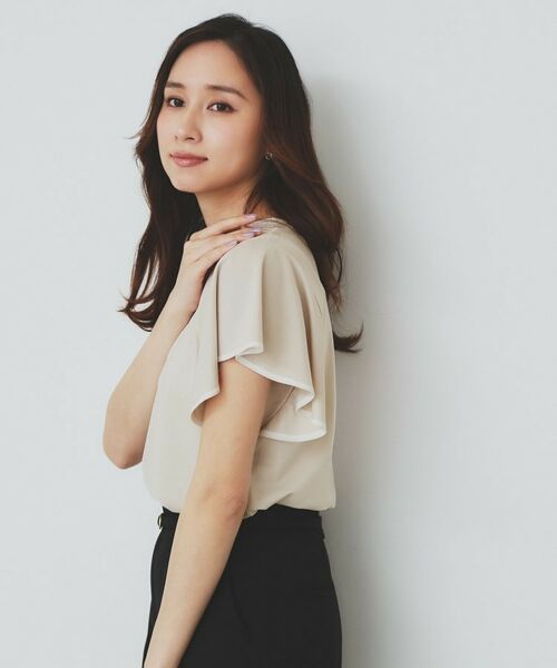 index / インデックス カットソー | バイカラーフレアスリーブトップス【洗濯機洗い可】 | 詳細5