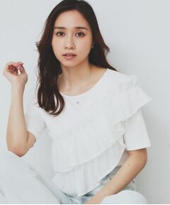 index / インデックス カットソー | アシメフリルトップス【UV/接触冷感/洗濯機洗い可】