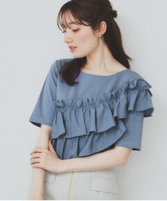 index / インデックス カットソー | アシメフリルトップス【UV/接触冷感/洗濯機洗い可】