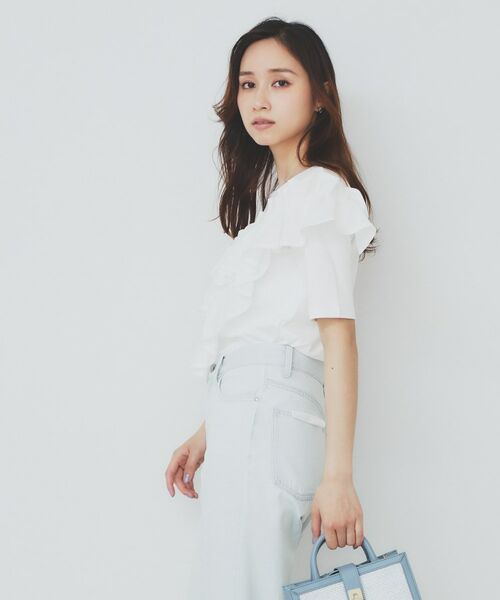 index / インデックス カットソー | アシメフリルトップス【UV/接触冷感/洗濯機洗い可】 | 詳細1
