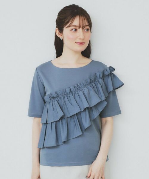 index / インデックス カットソー | アシメフリルトップス【UV/接触冷感/洗濯機洗い可】 | 詳細13