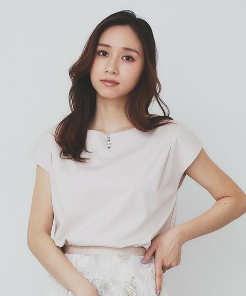 index / インデックス カットソー | 《6色展開/XS-3サイズ》キーネックビジュートップス【UV/接触冷感/洗濯機洗い可】 | 詳細16