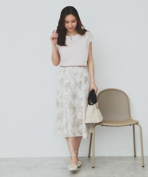 index / インデックス カットソー | 《6色展開/XS-3サイズ》キーネックビジュートップス【UV/接触冷感/洗濯機洗い可】 | 詳細17