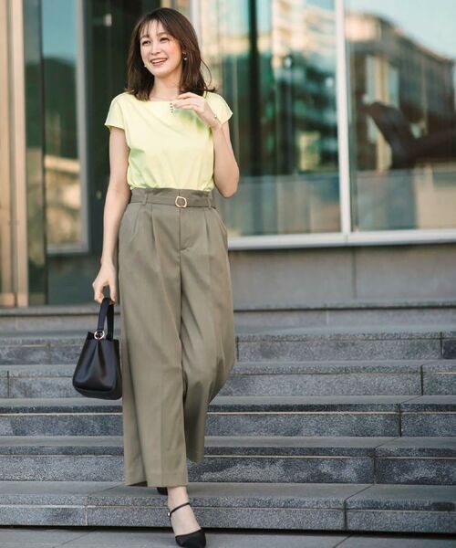 index / インデックス カットソー | 《6色展開/XS-3サイズ》キーネックビジュートップス【UV/接触冷感/洗濯機洗い可】 | 詳細2