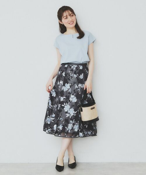 index / インデックス カットソー | 《6色展開/XS-3サイズ》キーネックビジュートップス【UV/接触冷感/洗濯機洗い可】 | 詳細21