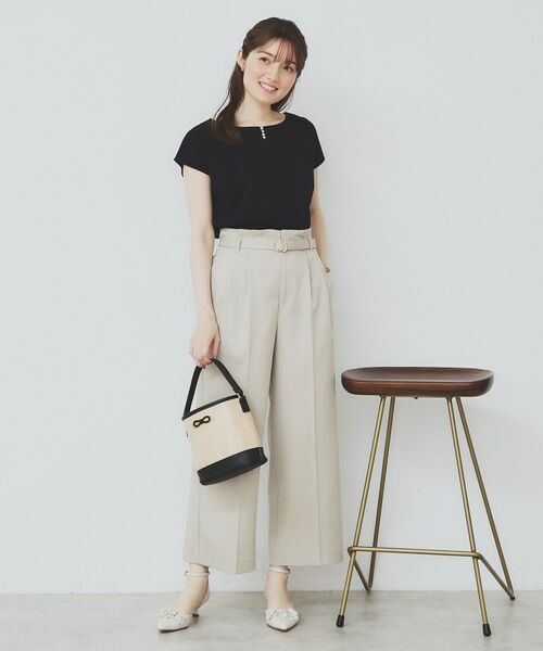 index / インデックス カットソー | 《6色展開/XS-3サイズ》キーネックビジュートップス【UV/接触冷感/洗濯機洗い可】 | 詳細25