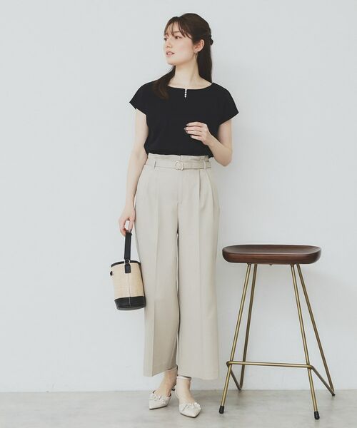 index / インデックス カットソー | 《6色展開/XS-3サイズ》キーネックビジュートップス【UV/接触冷感/洗濯機洗い可】 | 詳細26