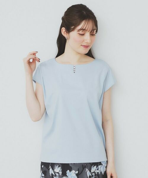 index / インデックス カットソー | 《6色展開/XS-3サイズ》キーネックビジュートップス【UV/接触冷感/洗濯機洗い可】 | 詳細28