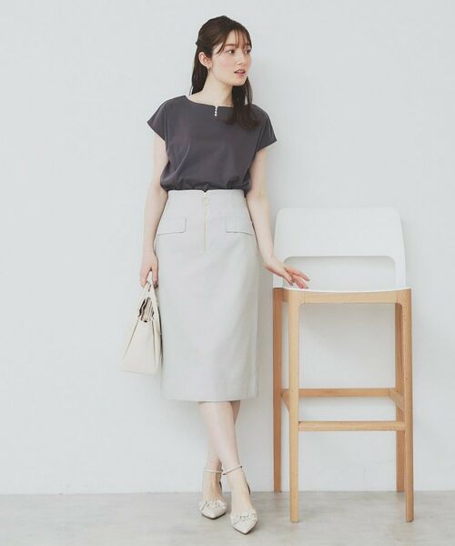 index / インデックス カットソー | 《6色展開/XS-3サイズ》キーネックビジュートップス【UV/接触冷感/洗濯機洗い可】 | 詳細9