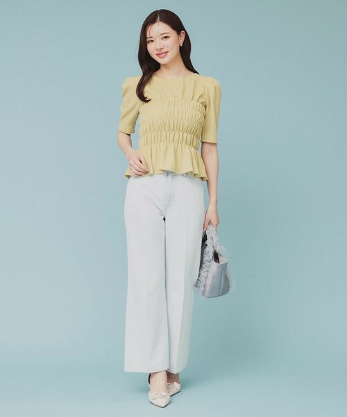 tシャツ 「洗える」ペプラム風デザインきれいめカットソー レディース セール】【洗える】ペプラム風デザインきれいめカットソー（T
