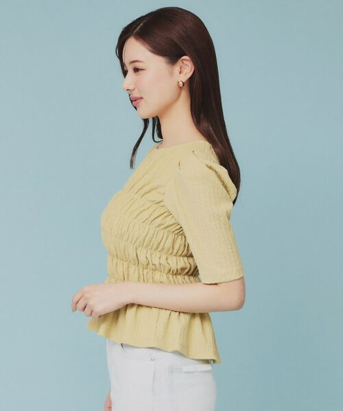 index / インデックス カットソー | シャーリングペプラムトップス【洗濯機洗い可】 | 詳細14