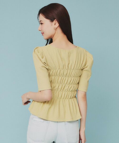 index / インデックス カットソー | シャーリングペプラムトップス【洗濯機洗い可】 | 詳細15