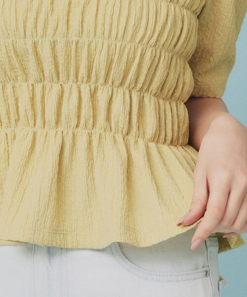 index / インデックス カットソー | シャーリングペプラムトップス【洗濯機洗い可】 | 詳細18