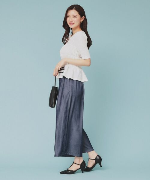 index / インデックス カットソー | シャーリングペプラムトップス【洗濯機洗い可】 | 詳細3