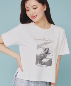 index / インデックス Tシャツ | 箔プリントショート丈Tシャツ【UV/接触冷感/洗濯機洗い可】