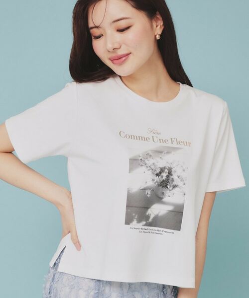 index/インデックス 転写箔プリントショート丈Tシャツ【洗濯機可・接触冷感・UVケア】 ホワイト(001) 36(S) index/インデックス 転写箔プリントショート丈Tシャツ【洗濯機可・接触冷感・UVケア】 ホワイト(001) 36(S)