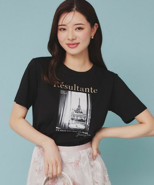index/インデックス 転写箔プリントショート丈Tシャツ【洗濯機可・接触冷感・UVケア】 ブラック(119) 38(M) index/インデックス 転写箔プリントショート丈Tシャツ【洗濯機可・接触冷感・UVケア】 ブラック(119) 38(M)