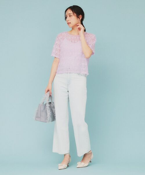 index / インデックス カットソー | チュールフリンジシアートップス【洗える】 | 詳細10