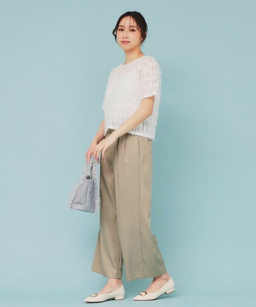 index / インデックス カットソー | チュールフリンジシアートップス【洗える】 | 詳細3